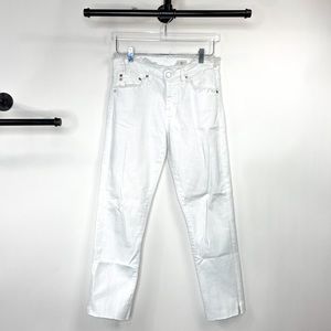 AG Adriano Goldschmied Slouchy Slim Fit White Denim Jeans s